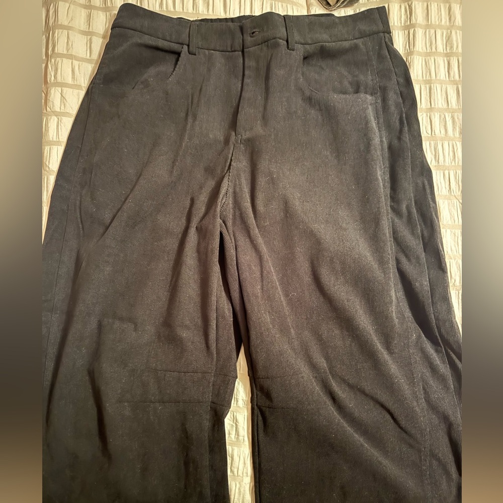 HALARA Womens Corduroy barrel Pants in Black